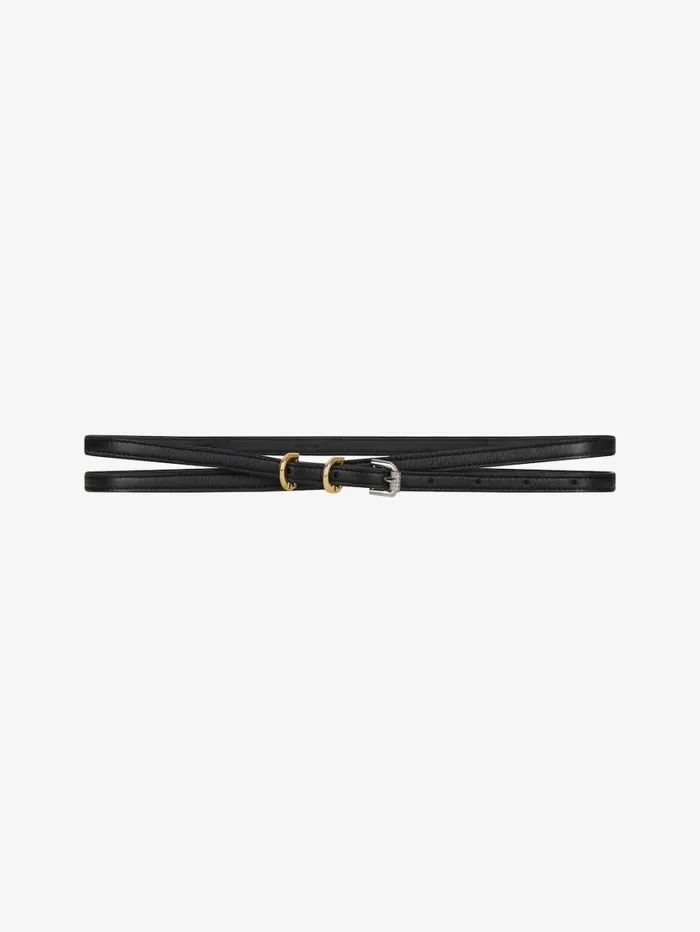 Givenchy Voyou Double Wrap Belt In Leather Black Women Belts