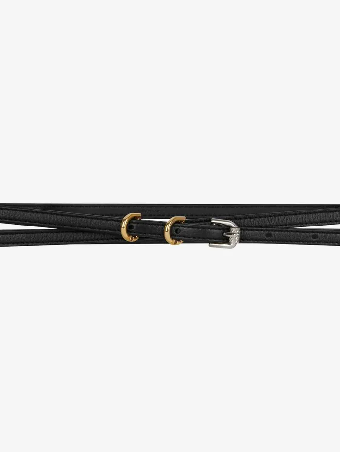 Givenchy Voyou Double Wrap Belt In Leather Black Women Belts Givenchy Voyou Double Wrap Belt In Leather Black Women Belts