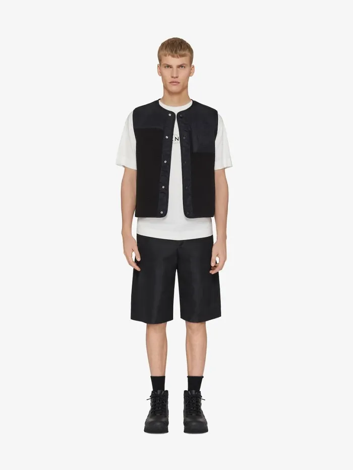 Givenchy Waistcoat In Mixed Fabrics Black Men Outerwear and Blousons