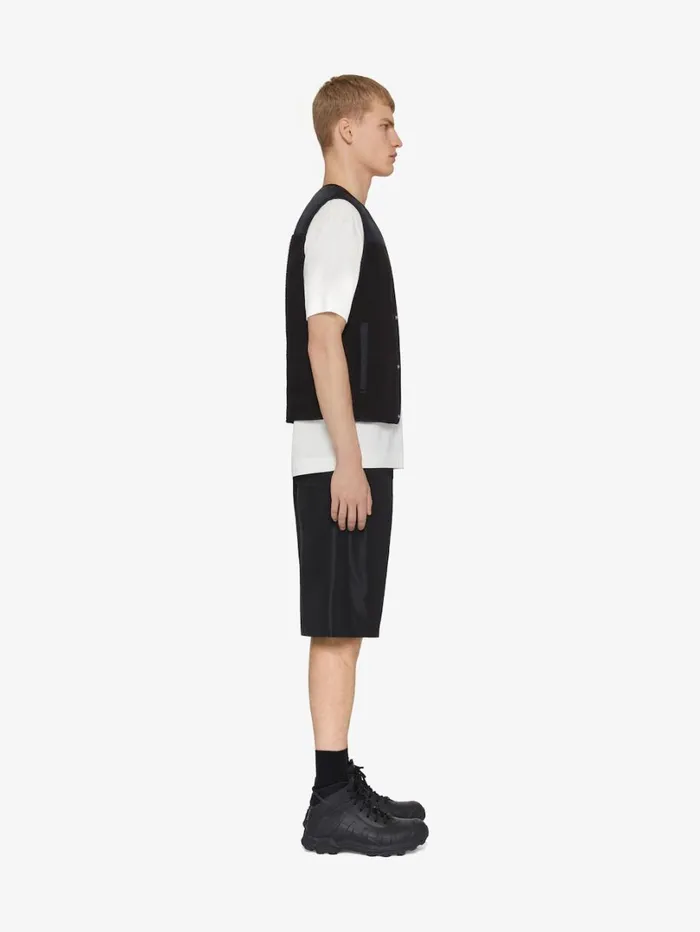 Givenchy Waistcoat In Mixed Fabrics Black Men Outerwear and Blousons