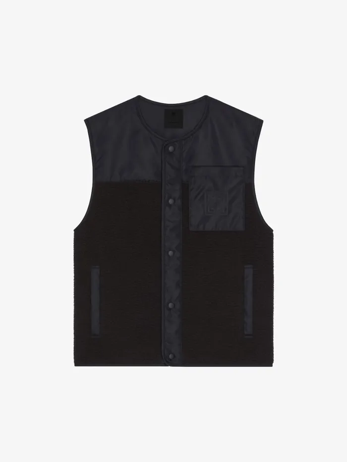 Givenchy Waistcoat In Mixed Fabrics Black Men Outerwear and Blousons