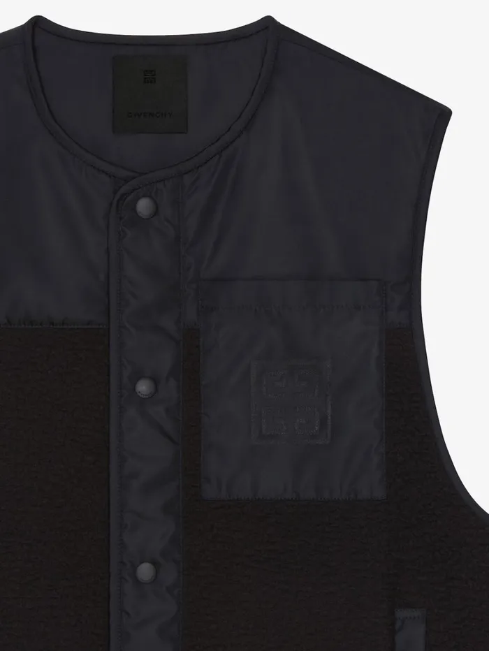 Givenchy Waistcoat In Mixed Fabrics Black Men Outerwear and Blousons