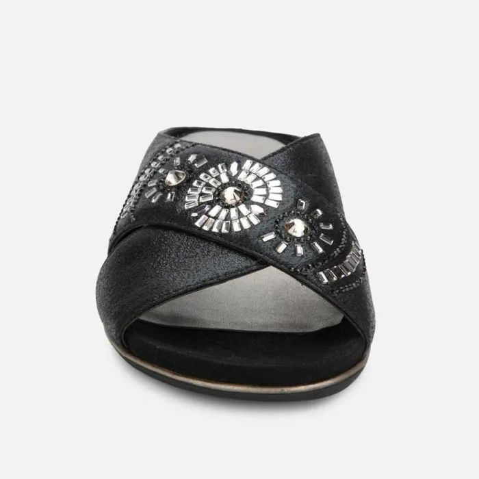 Glam Jewel X Band Slide Black Women Kenneth Cole Sandals