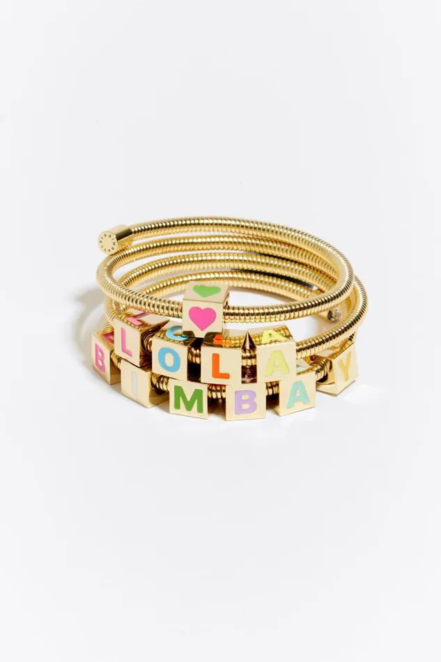 Golden Coil Chain Logo Bracelet Gold Women Bimba Y Lola Jewelry