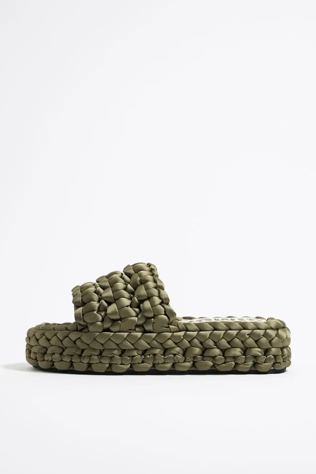 Green Plaited Flat Sandal Green Women Bimba Y Lola Sandals