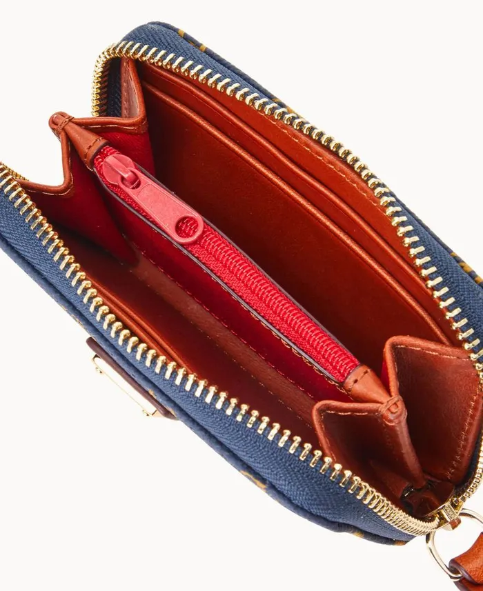 Gretta Large Zip Around Credit Card Case Navy ManWoman Dooney and Bourke Wallets