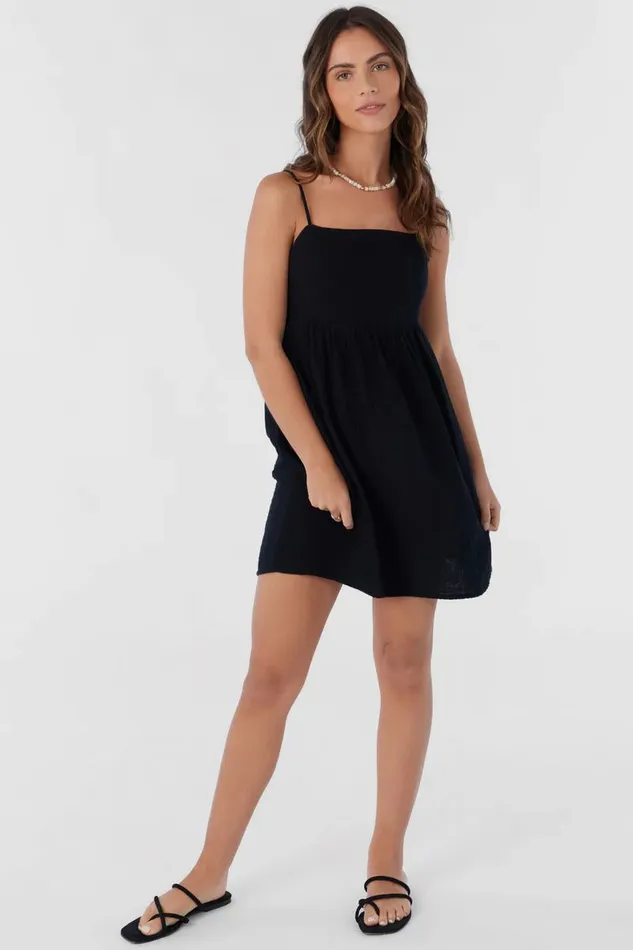 HADIA CRINKLE DOUBLE GAUZE MINI DRESS Black Women O039NEILL Collections