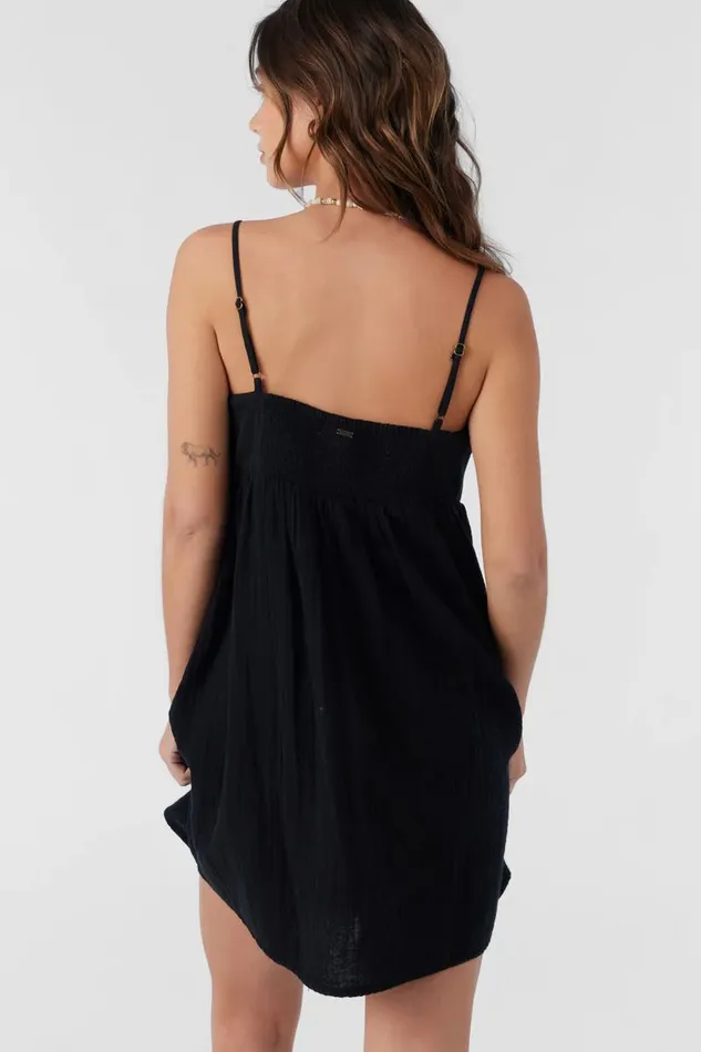 HADIA CRINKLE DOUBLE GAUZE MINI DRESS Black Women O039NEILL Collections