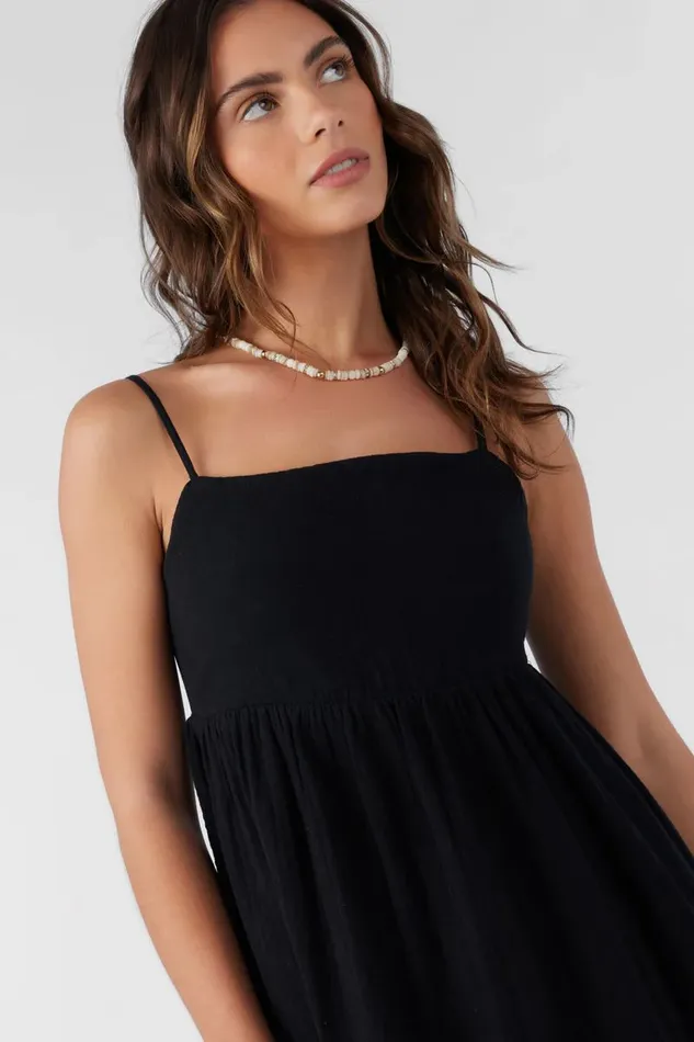 HADIA CRINKLE DOUBLE GAUZE MINI DRESS Black Women O039NEILL Collections