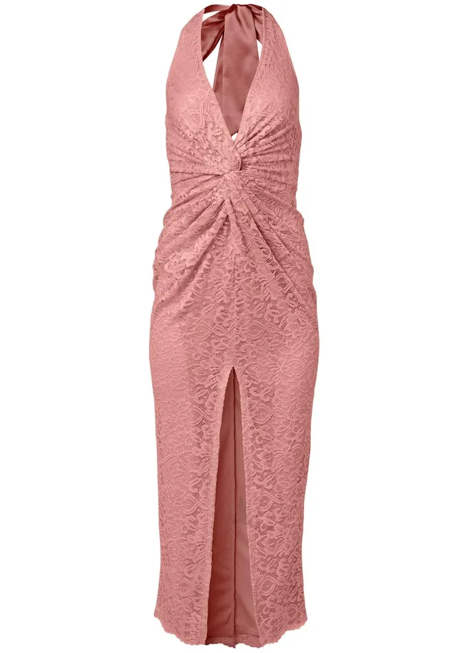 HALTER LACE DRESS Blush and Natural Women VENUS Formal Dresses