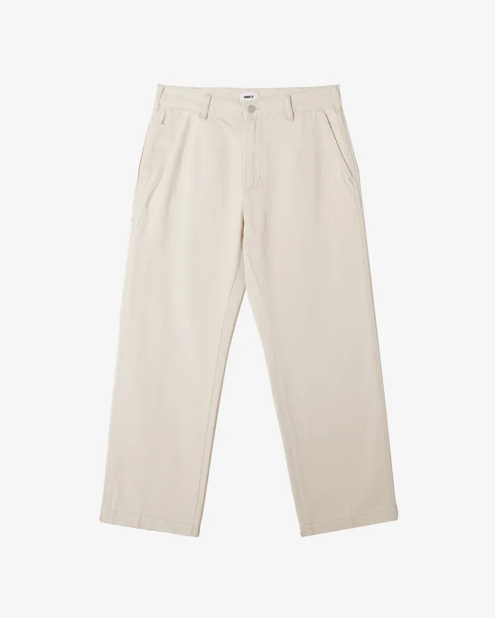 HARDWORK CARPENTER DENIM Silver Grey Faded Wash Men BOTTOMS OBEY Clothing