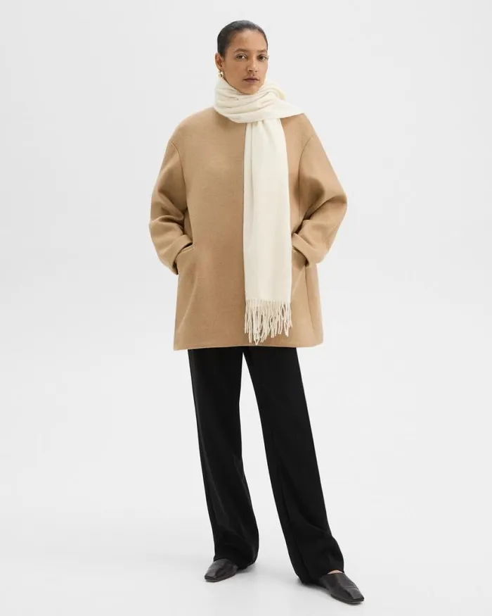 Hats Gloves Scarves Women Theory Classic Scarf In Cashmere Ivory Hats Gloves Scarves Women Theory Classic Scarf In Cashmere Ivory