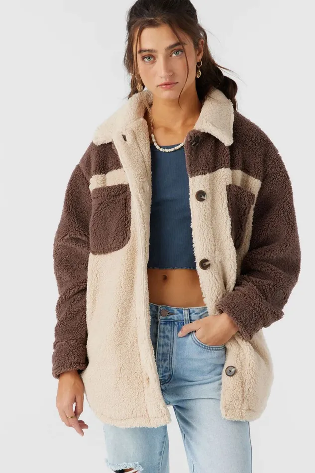 HEATH COLORBLOCK HIGH PILE OVERSIZED FLEECE JACKET Women O039NEILL Clothing