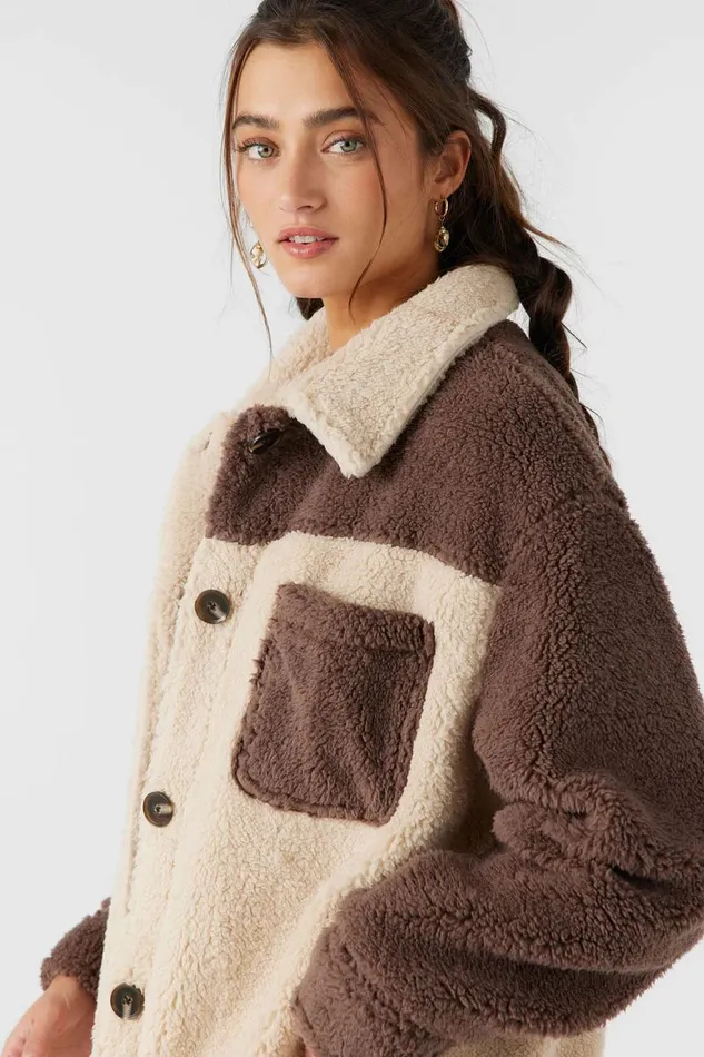HEATH COLORBLOCK HIGH PILE OVERSIZED FLEECE JACKET Women O039NEILL Clothing