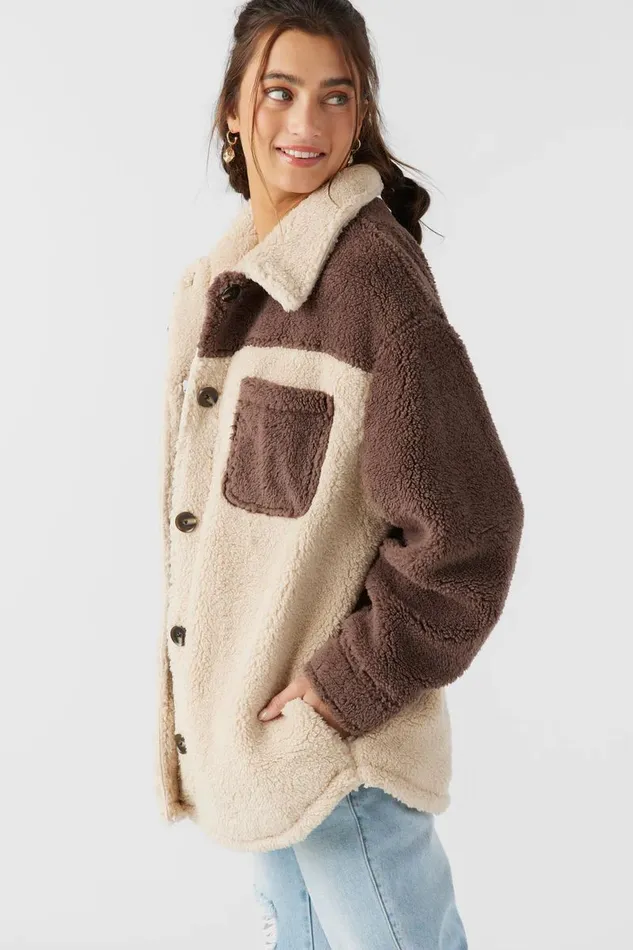 HEATH COLORBLOCK HIGH PILE OVERSIZED FLEECE JACKET Women O039NEILL Clothing