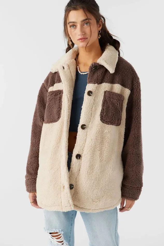 HEATH COLORBLOCK HIGH PILE OVERSIZED FLEECE JACKET Women O039NEILL Clothing