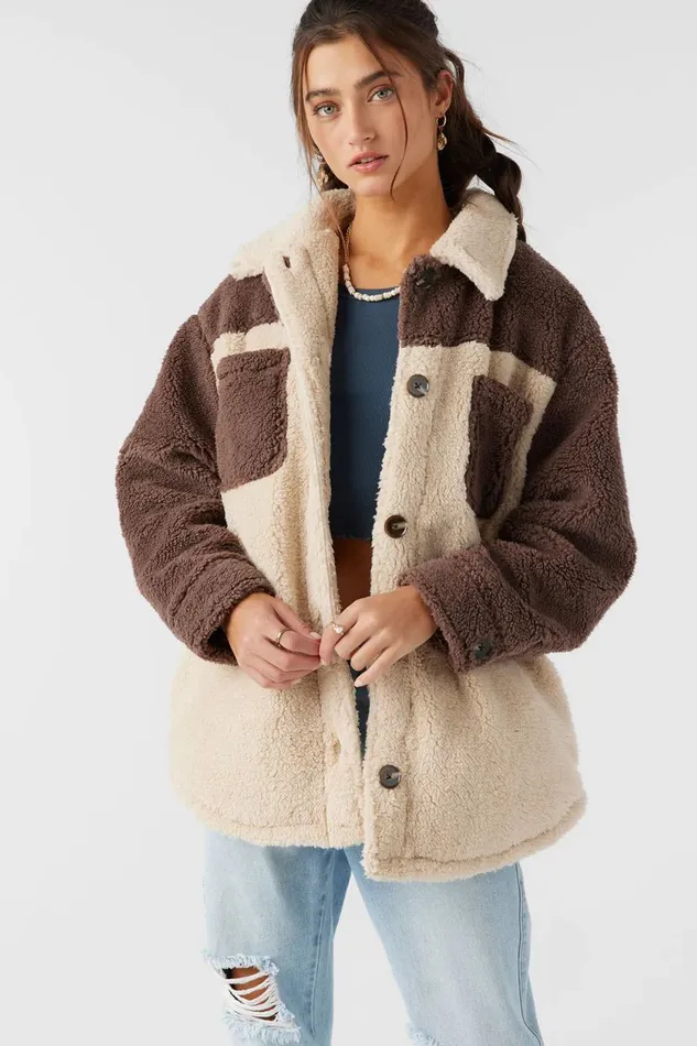 HEATH COLORBLOCK HIGH PILE OVERSIZED FLEECE JACKET Women O039NEILL Clothing