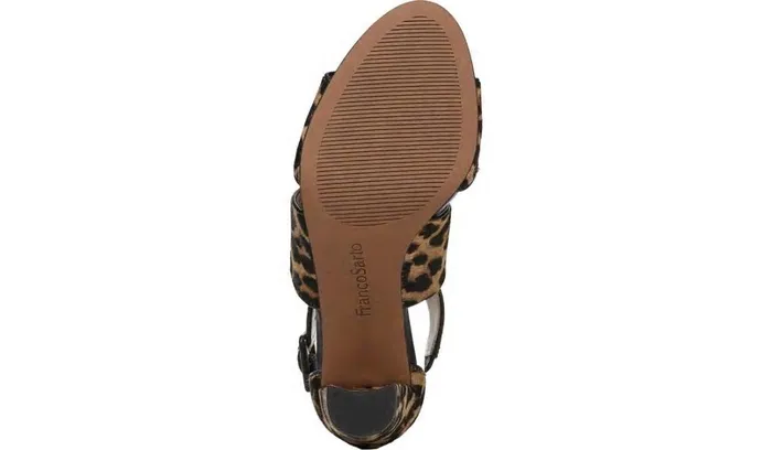Heels Women Franco Sarto Franco Hazelle 2 Sandal Leopard Print Calf Hair