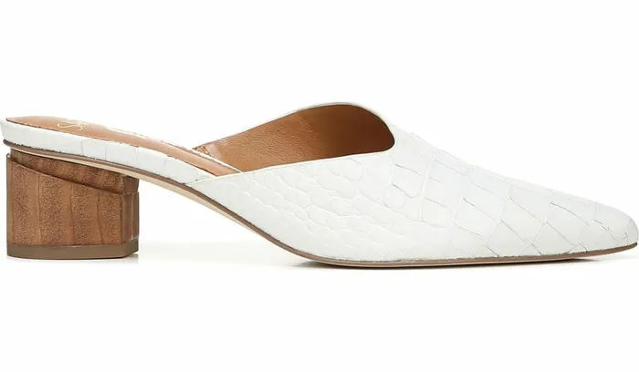 Heels Women Franco Sarto Sarto Visa 2 Mule White Snake Leather