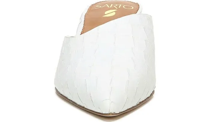 Heels Women Franco Sarto Sarto Visa 2 Mule White Snake Leather