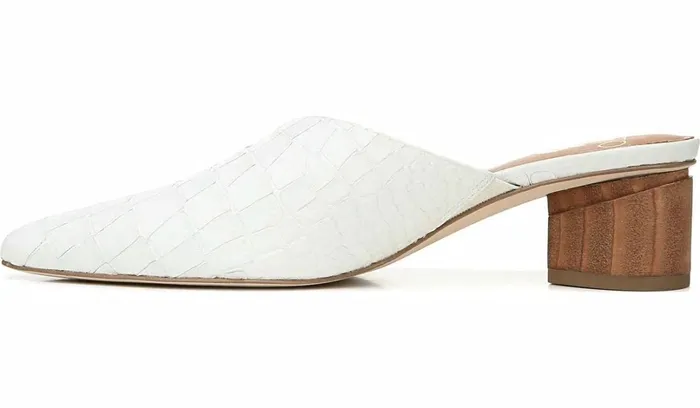 Heels Women Franco Sarto Sarto Visa 2 Mule White Snake Leather