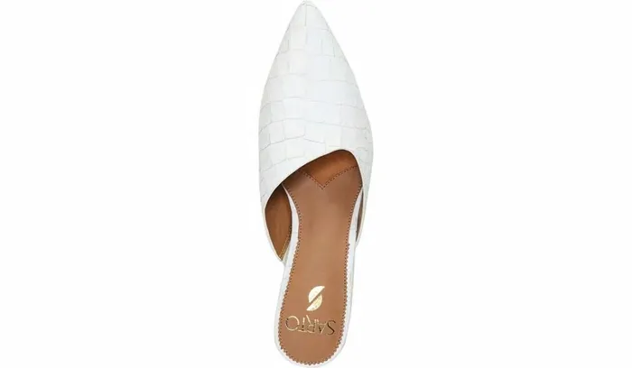 Heels Women Franco Sarto Sarto Visa 2 Mule White Snake Leather