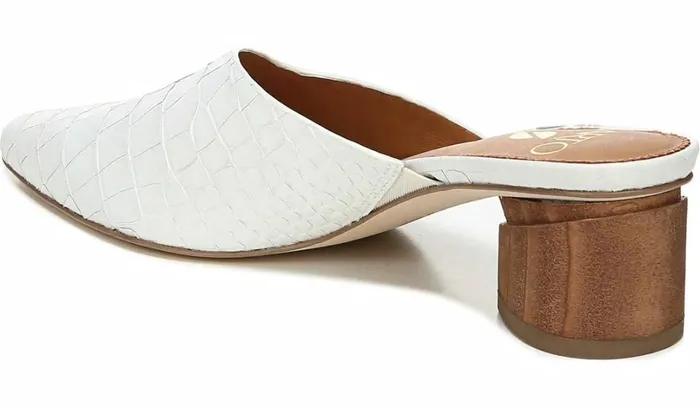 Heels Women Franco Sarto Sarto Visa 2 Mule White Snake Leather