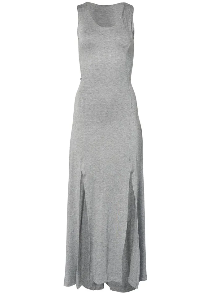 HIGH SLIT CASUAL MAXI DRESS Heather Grey Women VENUS Casual Dresses