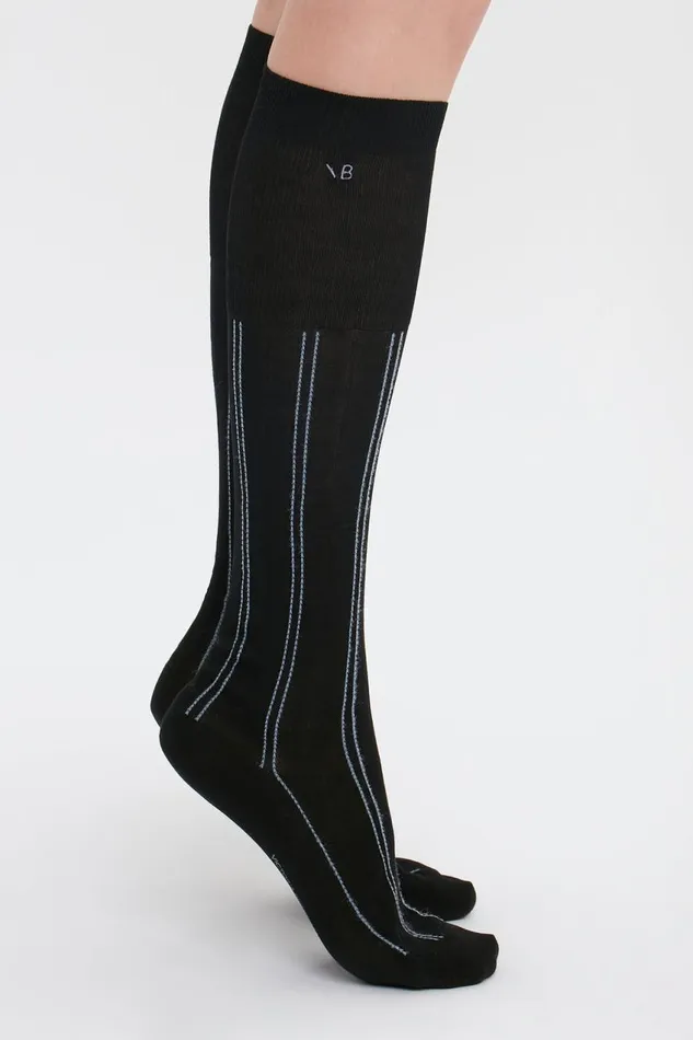Hosiery Women Victoria Beckham Superfine Rib Socks In Black