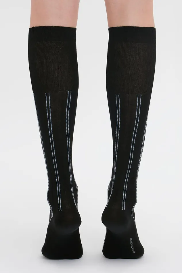 Hosiery Women Victoria Beckham Superfine Rib Socks In Black