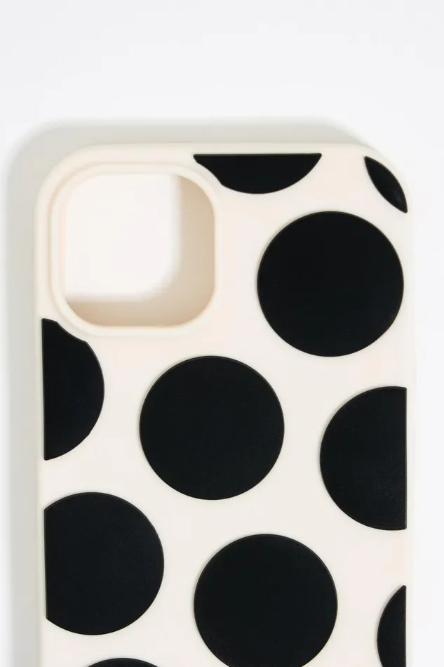 Ivory Dots Silicone IPhone 15 Case Ivory Women Bimba Y Lola Phone Cases Ivory Dots Silicone IPhone 15 Case Ivory Women Bimba Y Lola Phone Cases
