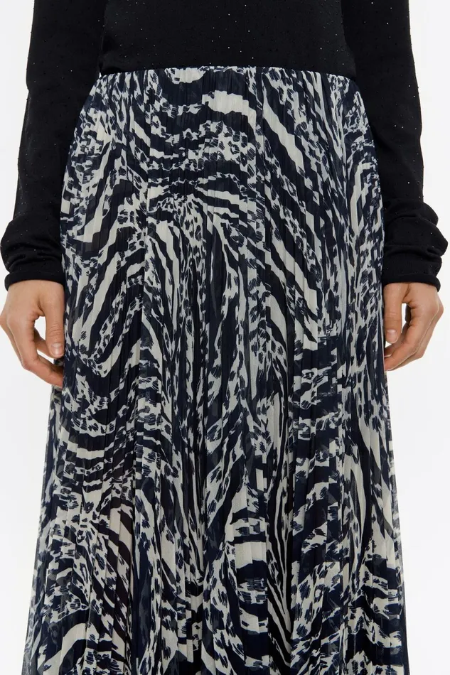 Ivory Pleated Zebra Midi Skirt Zebra Ivory Women Bimba Y Lola Total Look Ivory Pleated Zebra Midi Skirt Zebra Ivory Women Bimba Y Lola Total Look
