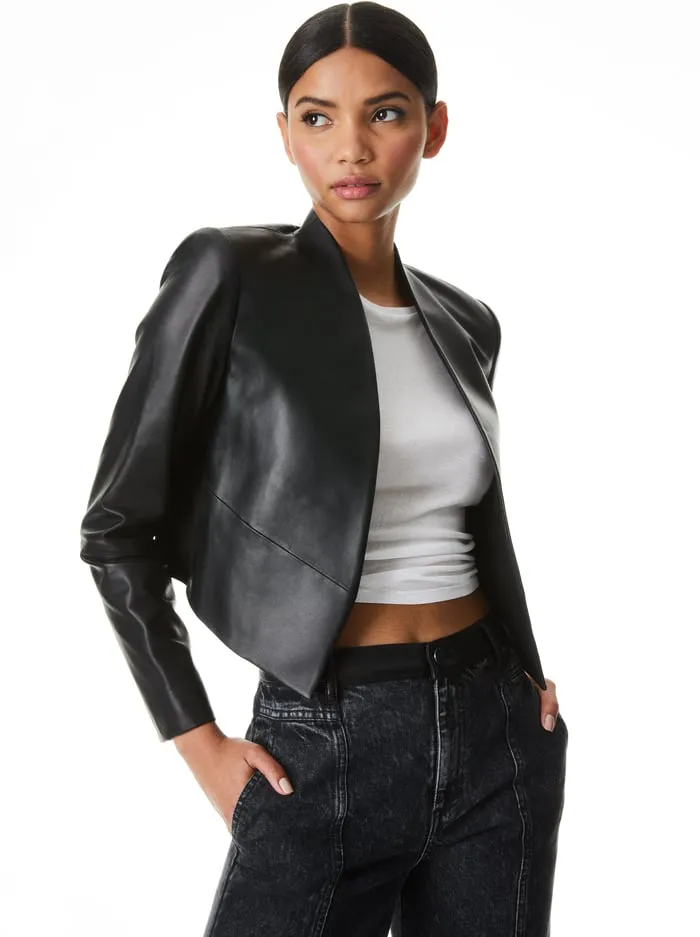 Jackets Coats Women Alice Olivia Harvey Leather Jacket Black