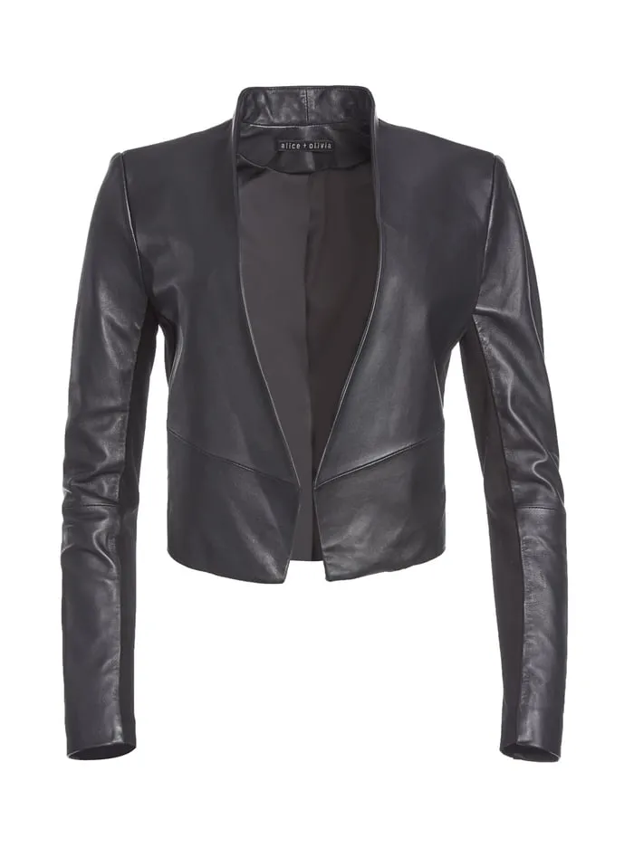 Jackets Coats Women Alice Olivia Harvey Leather Jacket Black