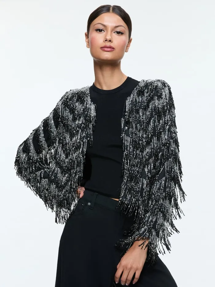 Jackets Coats Women Alice Olivia Kidman Jacket Blacksilver