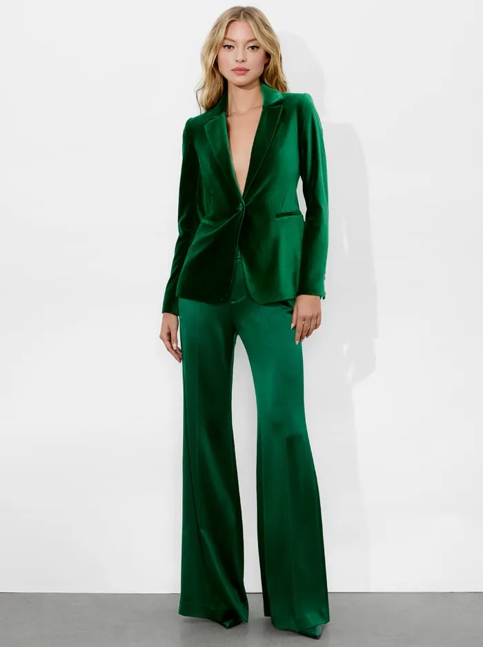 Jackets Coats Women Alice Olivia Macey Velvet Blazer Forest Green