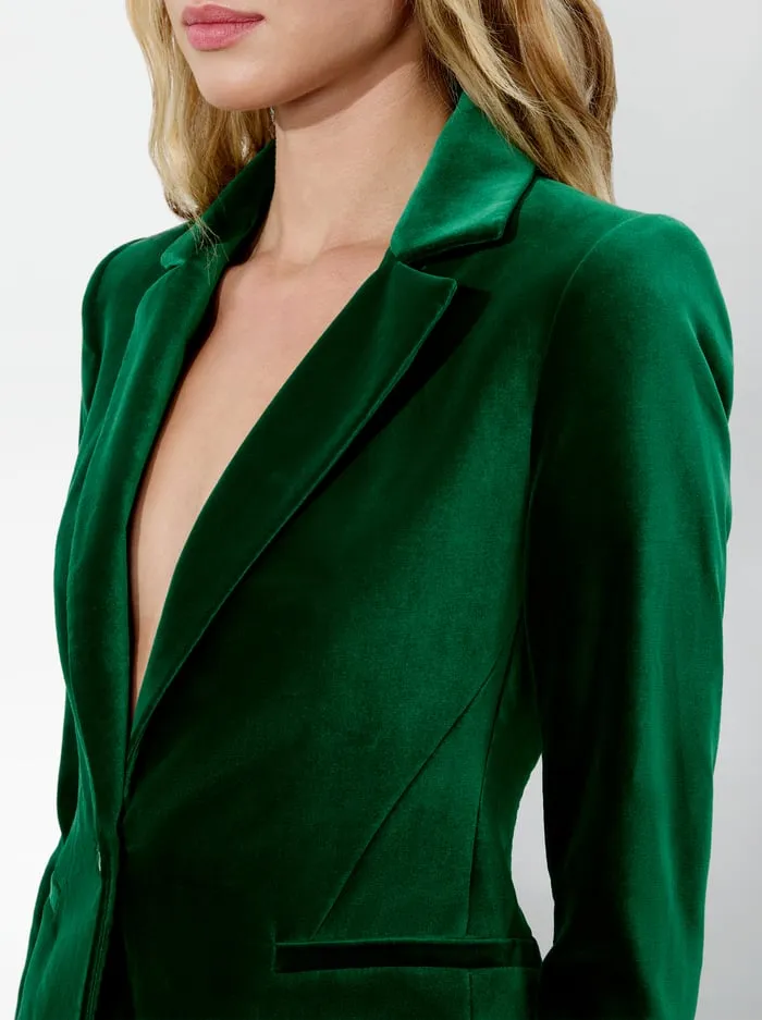 Jackets Coats Women Alice Olivia Macey Velvet Blazer Forest Green