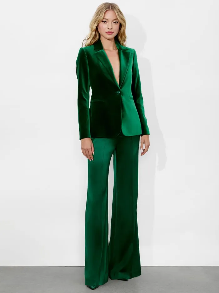 Jackets Coats Women Alice Olivia Macey Velvet Blazer Forest Green