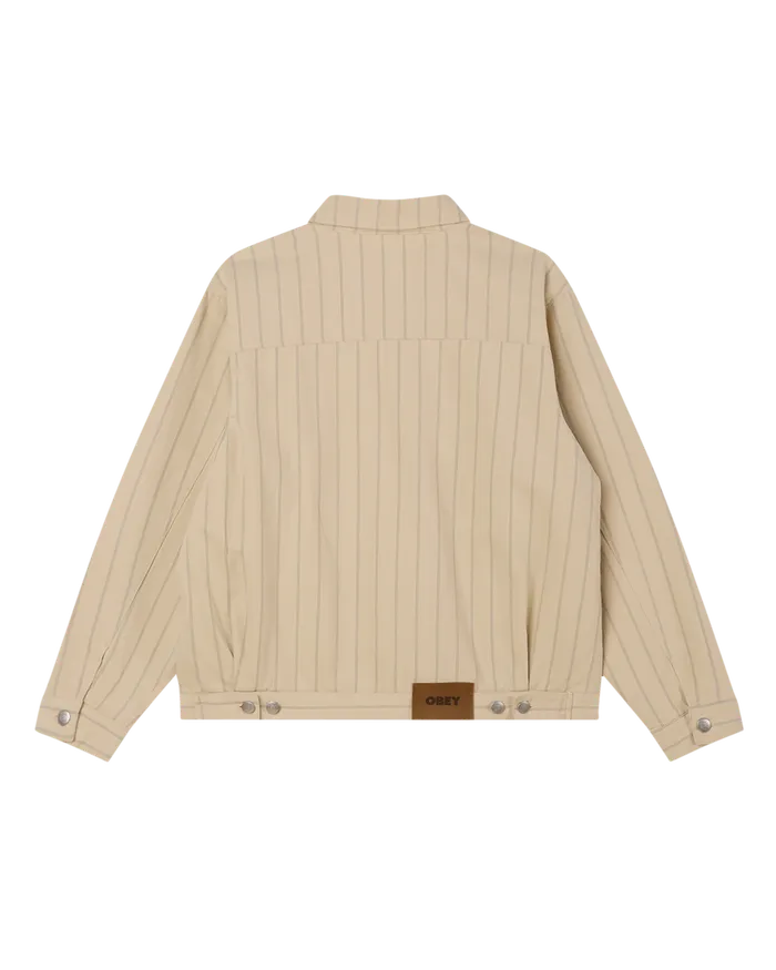 JACKETS Men OBEY Clothing STRIPE ZIP JACKET Pelican Multi