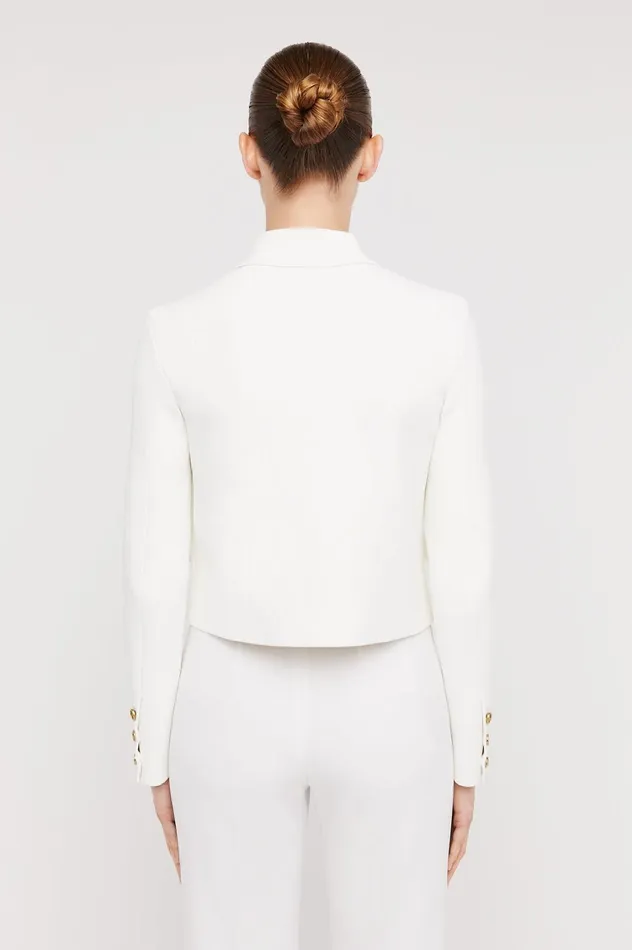 Jackets Women Scanlan Theodore CREPE KNIT BUTTON JACKET Cream Jackets Women Scanlan Theodore CREPE KNIT BUTTON JACKET Cream