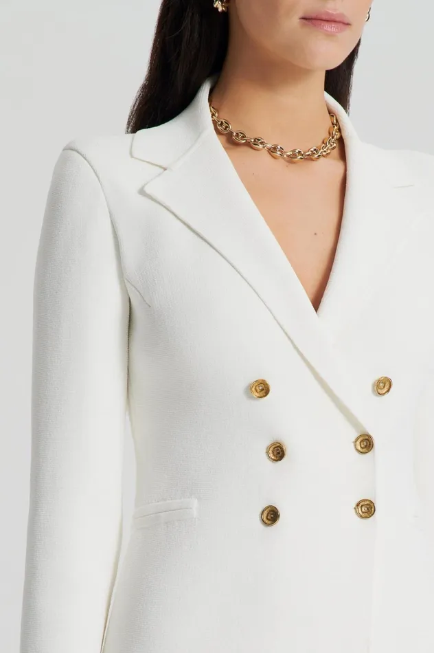 Jackets Women Scanlan Theodore CREPE KNIT GOLD BUTTON JACKET Cream Jackets Women Scanlan Theodore CREPE KNIT GOLD BUTTON JACKET Cream