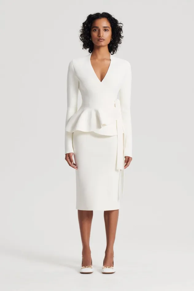 Jackets Women Scanlan Theodore CREPE KNIT WRAP JACKET Cream