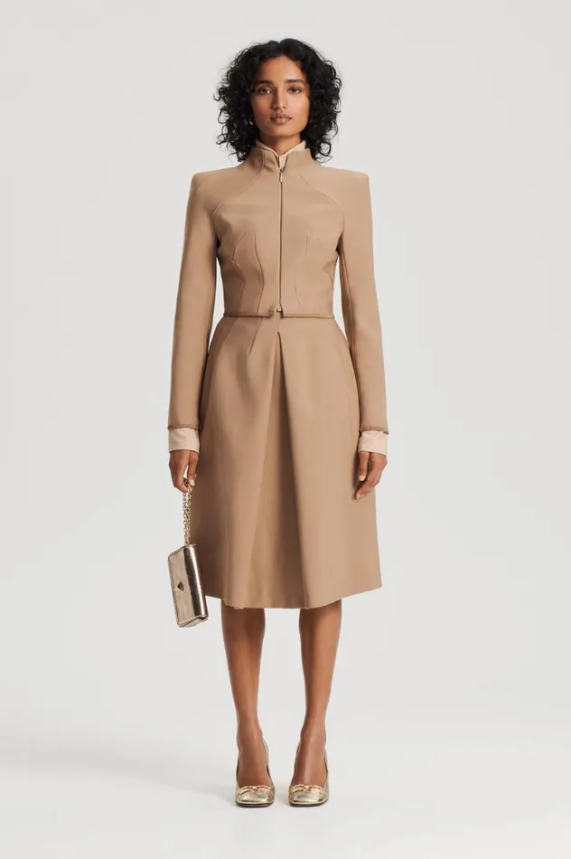 Jackets Women Scanlan Theodore MILANO ZIP JACKET Camel