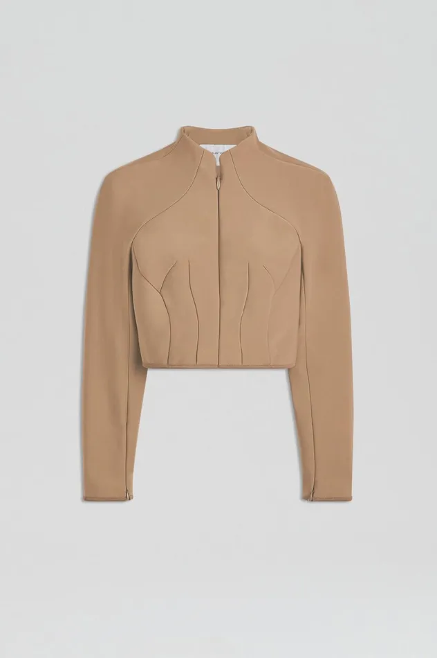 Jackets Women Scanlan Theodore MILANO ZIP JACKET Camel Jackets Women Scanlan Theodore MILANO ZIP JACKET Camel
