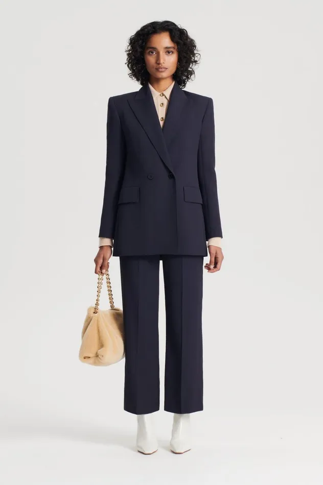 Jackets Women Scanlan Theodore TAILORED DRAPE JACKET Navy
