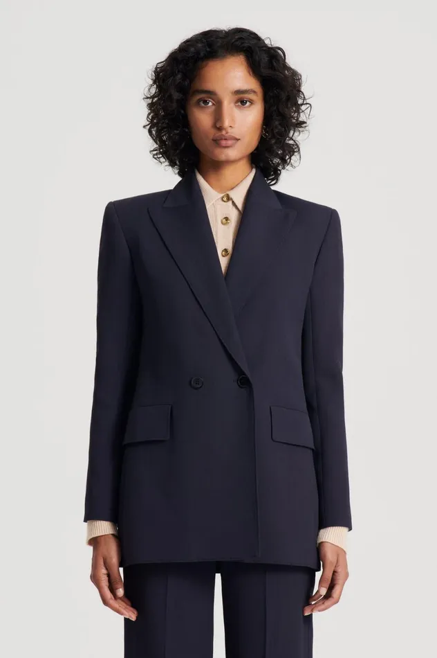 Jackets Women Scanlan Theodore TAILORED DRAPE JACKET Navy Jackets Women Scanlan Theodore TAILORED DRAPE JACKET Navy