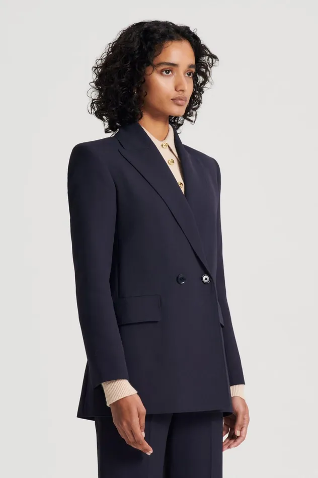 Jackets Women Scanlan Theodore TAILORED DRAPE JACKET Navy Jackets Women Scanlan Theodore TAILORED DRAPE JACKET Navy