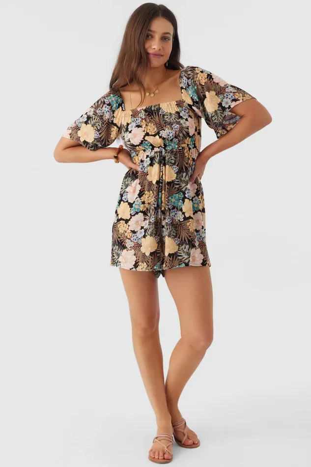 JASLYNN MACAW TROPICAL ROMPER Black Women O039NEILL Clothing