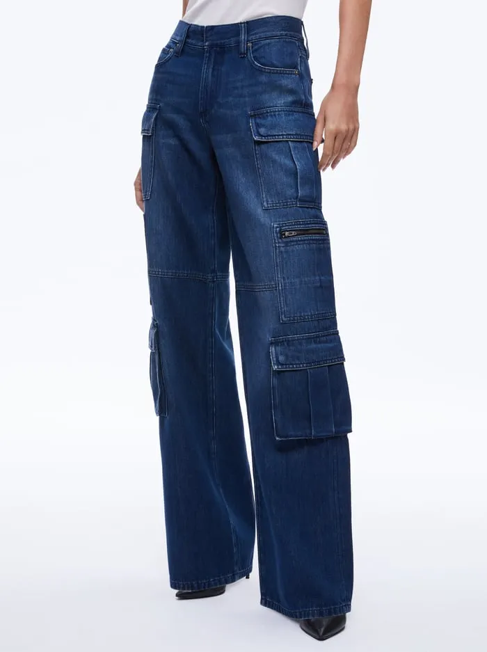 Jeans Women Alice Olivia Cay Cargo Jean Love Train