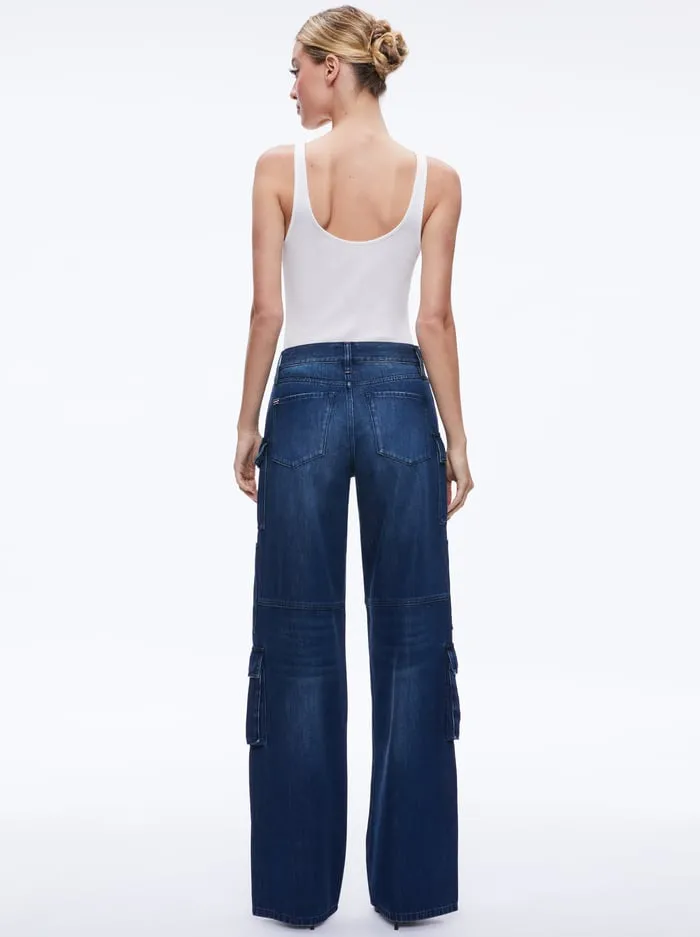 Jeans Women Alice Olivia Cay Cargo Jean Love Train